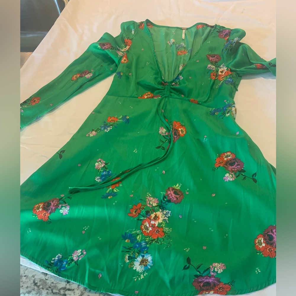 Free People size xs green mini dress